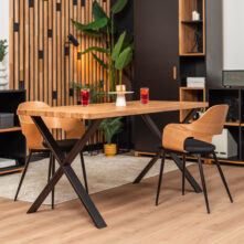 stół na metalowej konstrukcji X