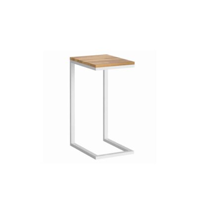 biały stolik pomocniczy na laptop