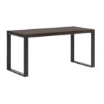 Biurko ergonomiczne z litego drewna, czarne 160x70