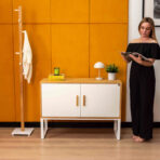 biurowa komoda otwierana z półkami