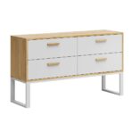 biała komoda z szufladami