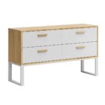 Biała komoda do biura lub gabinetu. Styl nowoczesny, loft. Szer. 140cm