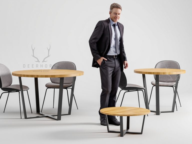 stoły i stoliki okrągłe z drewnianym blatem