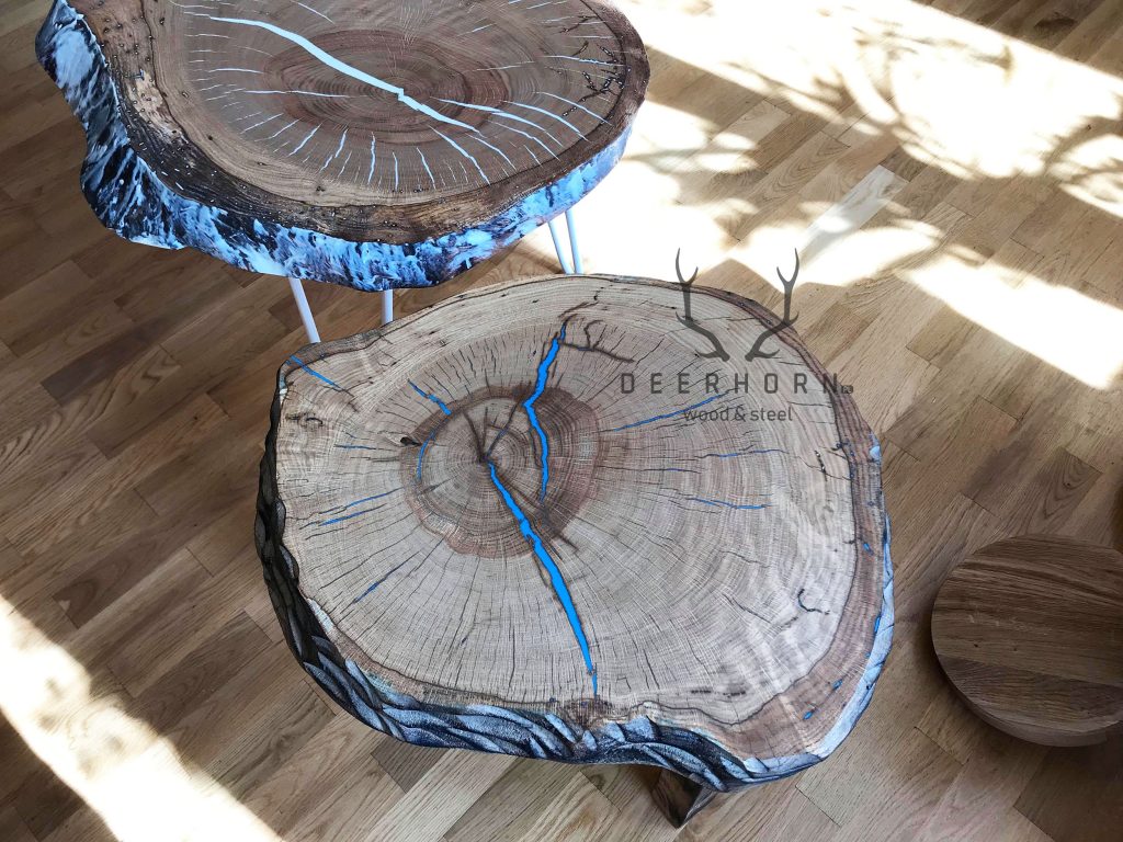 stoliki z pnia drewna