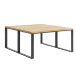 Komplet dwóch biurek z drewnianymi blatami w stylu loft