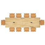 Stół konferencyjny z drewnianym blatem 350x100