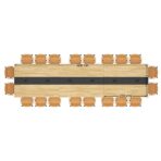 Rekordowy stół konferencyjny z drewnianym blatem 600x150