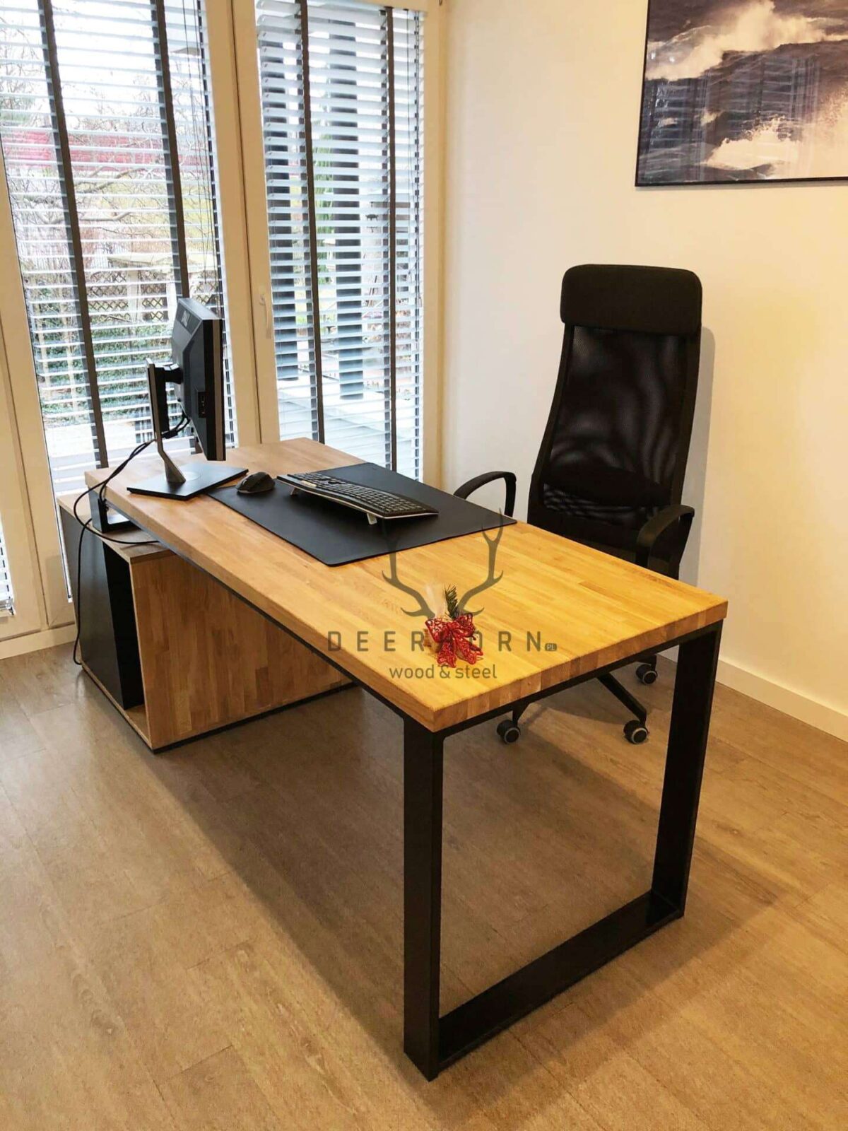 Deerhorn loft office plus z drewniaym blatem | Deerhorn meble