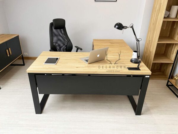 biurko narożne czarne loft