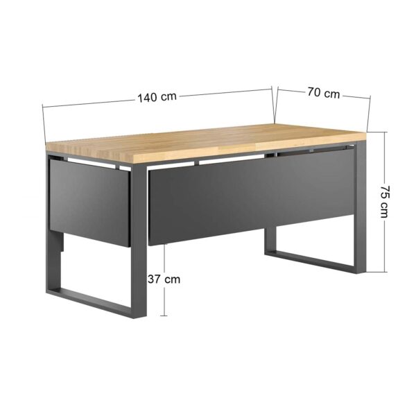 biurko czarne loft 140