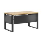 Biurko loftowe 140x70cm z drewnianym blatem i blendami