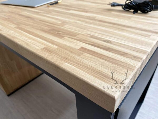 biurko loft z drewna i metalu