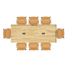 Dębowy stół konferencyjny 250x100