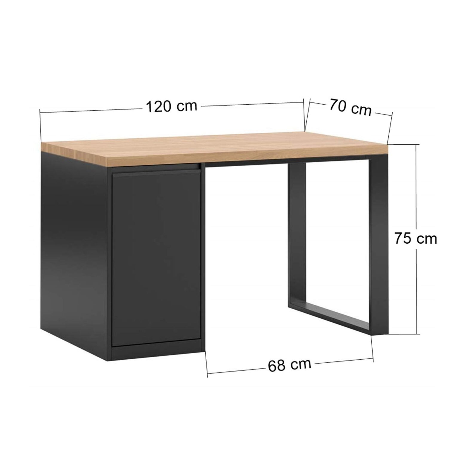 małe biurko czarne