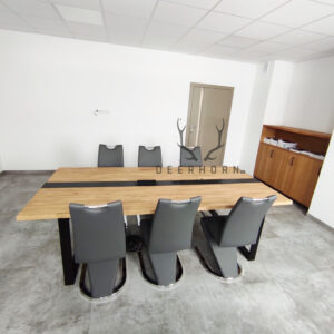 stół konferencyjny z drewnianym blatem loft
