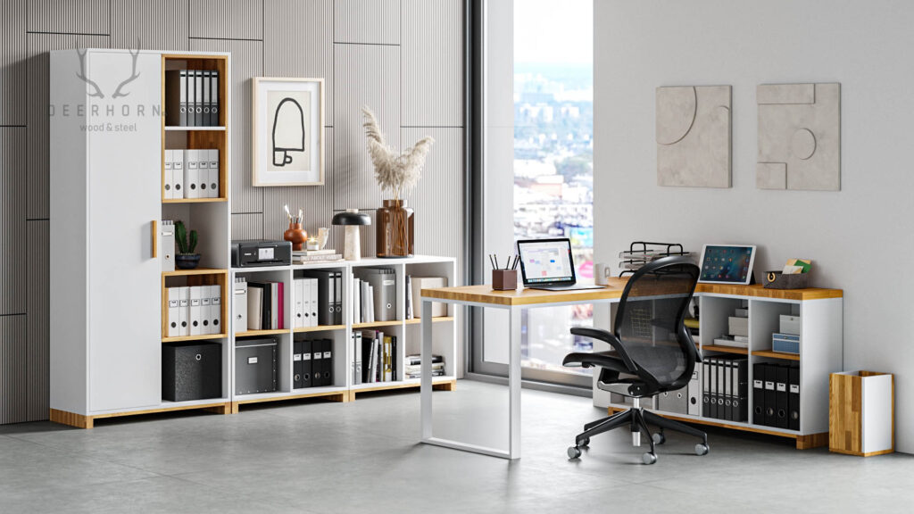 meble modern office białe