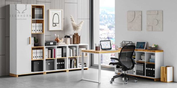 meble modern office białe