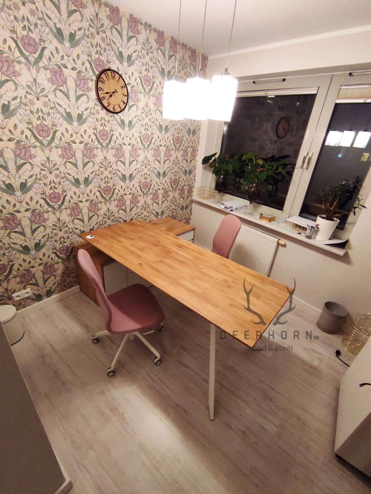 Bieł biurko kobiece narożne loft