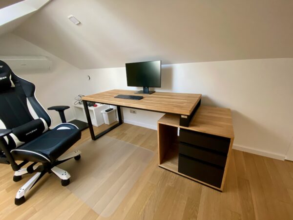 Biurko gabinetowe loft office plus z drewna I metalu