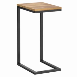 Stolik pomocniczy loftowy z drewna i metalu