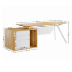 białe biurko kobiece z kontenerkiem