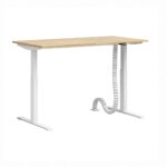 Białe biurko regulowane drewniane Slim 140x70