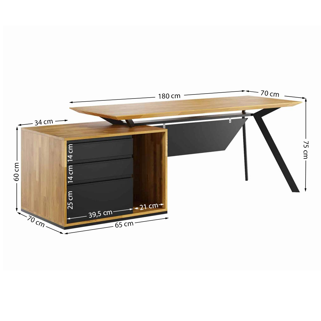 biurko z blenda i drewnianym blatem do pracy biurko z blendą i drewnianym blatem do pracy