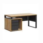 Biurko z drewnianym blatem "loft office plus" Short