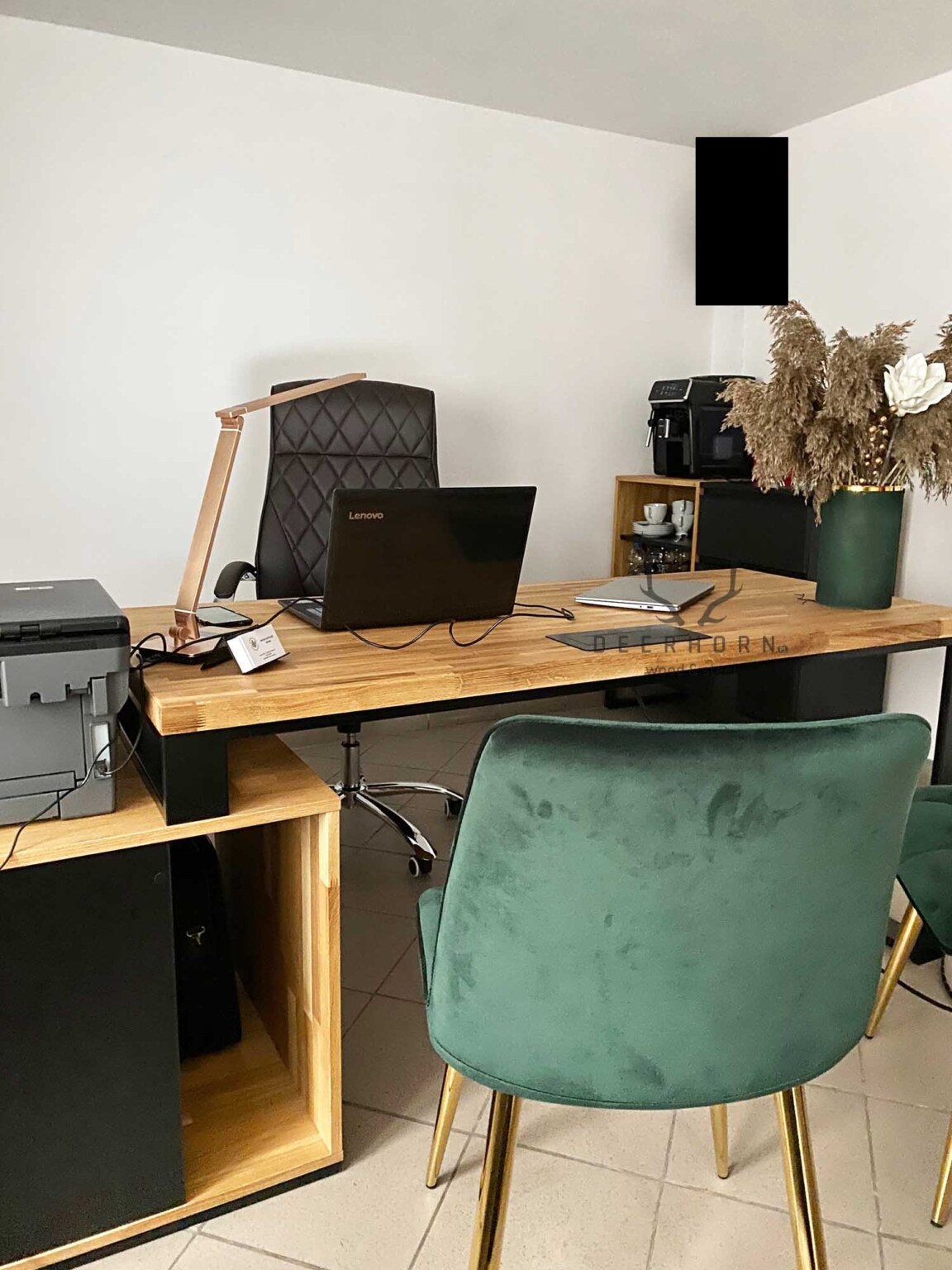 Biurko prawe z szafką na dokumenty Loft Office Plus Deerhorn