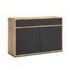 Czarna komoda do biura loft office slim