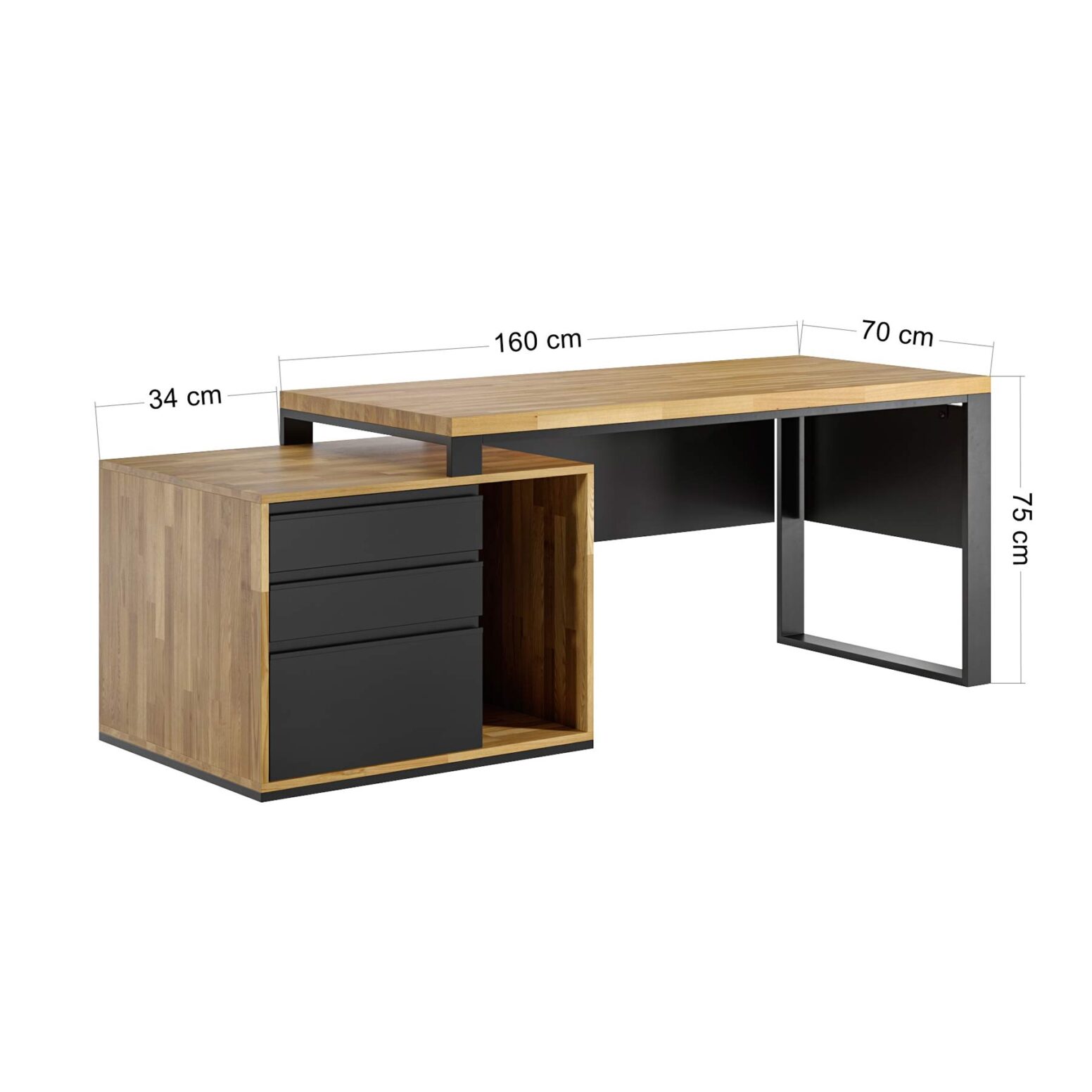 drewniane biurko loftowe
