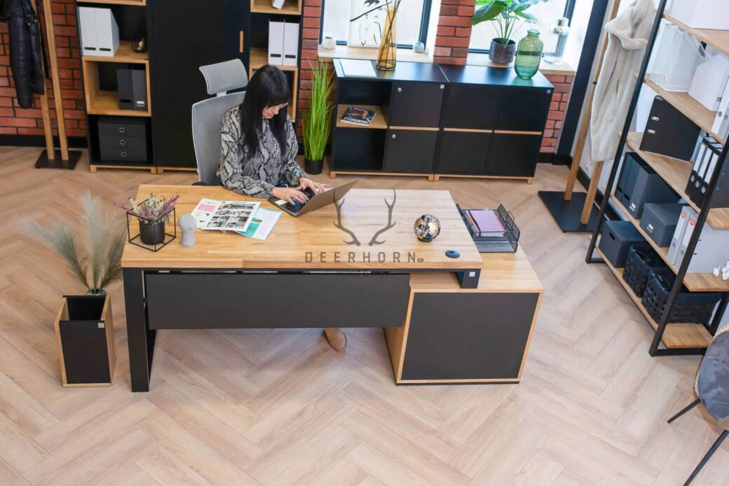 Biurko premium dla prezesa Deerhorn meble loft office plus