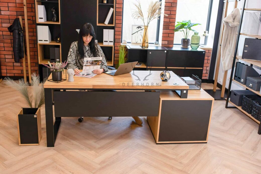 Biurko premium dla prezesa Deerhorn meble loft office plus