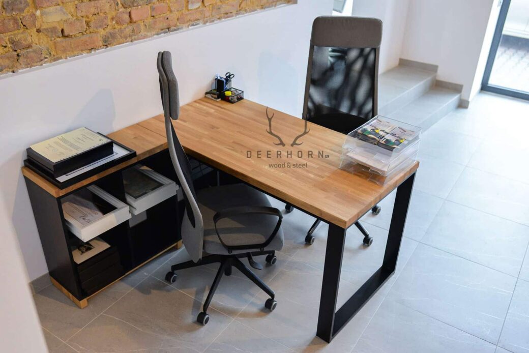Biurko narożne modern office w skróconej wersji na zamówienie