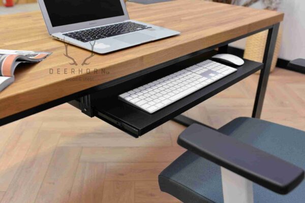 biurko loft z półką na klawiaturę