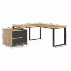 biurko premium z drewnianym blatem