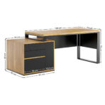 biurko z szufladami i osłonami