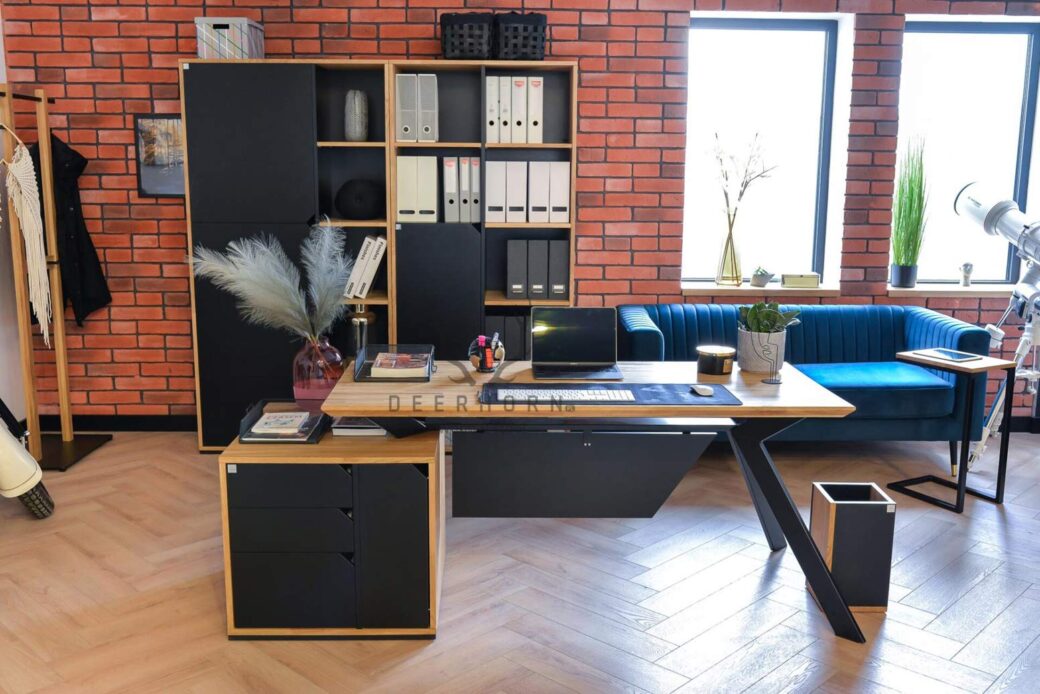 Burko do biura w stylu loft premium industrialne ukośne nogi