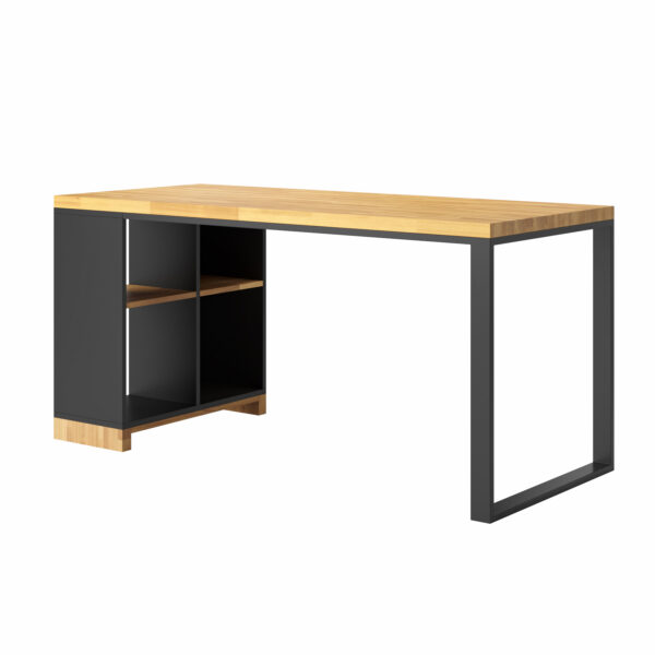 biurko z drewna w odcieniu czerni