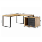 duże biurko z kontenerkiem po prawej stronie