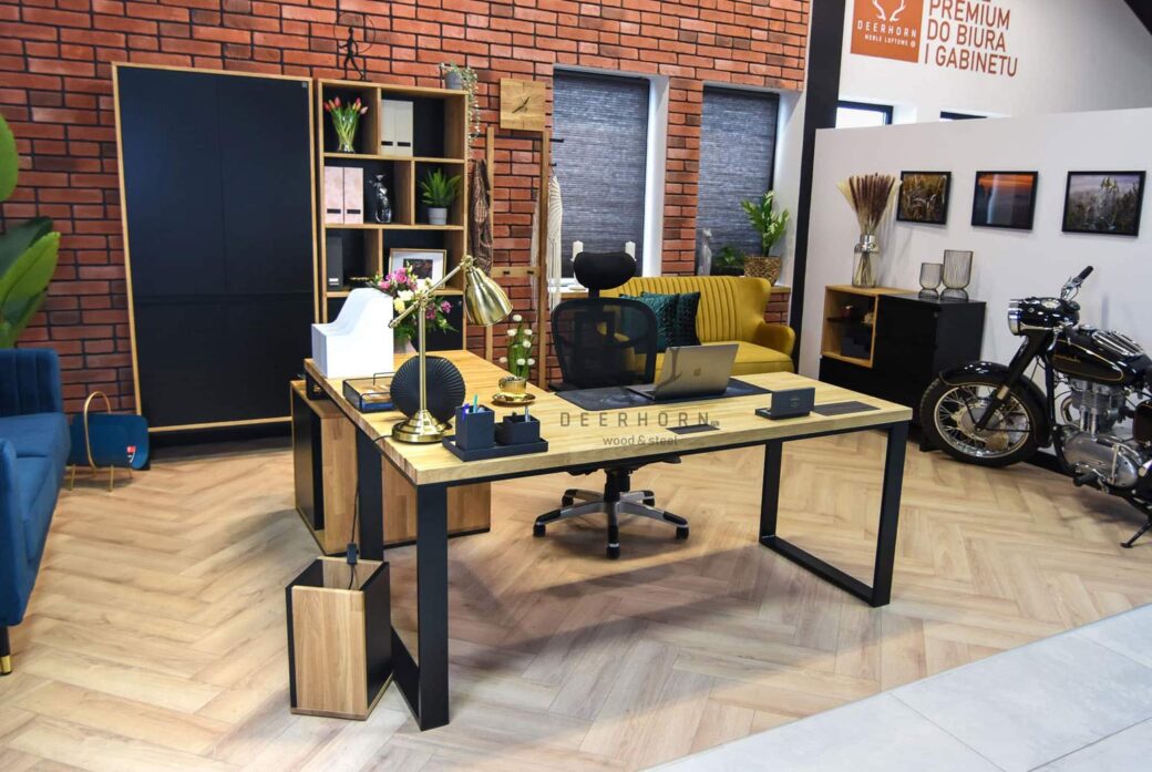Nowoczesne biurko narożne Deerhorn kolekcja Loft Office Plus