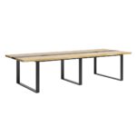 Stół konferencyjny z drewnianym blatem 320x120cm z otworami na kable