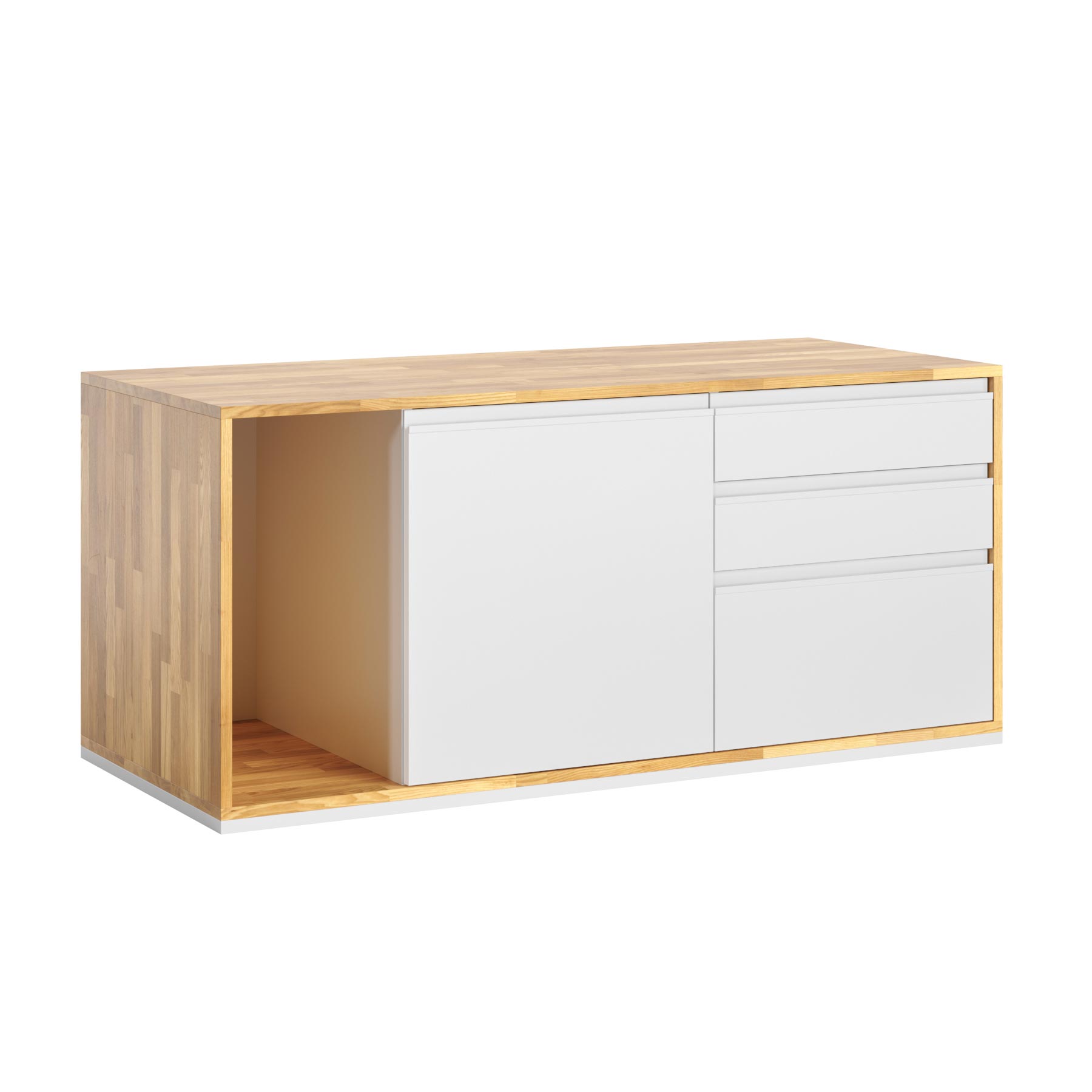 Biała biurowa szafka pod biurko, kontenerek z szufladami