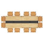 Stół konferencyjny z drewnianym blatem 320x120 cm z otworami na kable