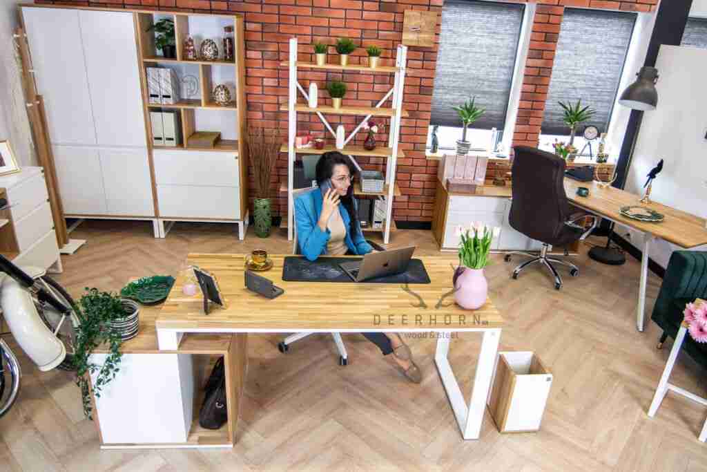 white office desk