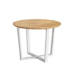 Okrągły stół z drewnianym blatem z podcięciem. Średnica 100cm