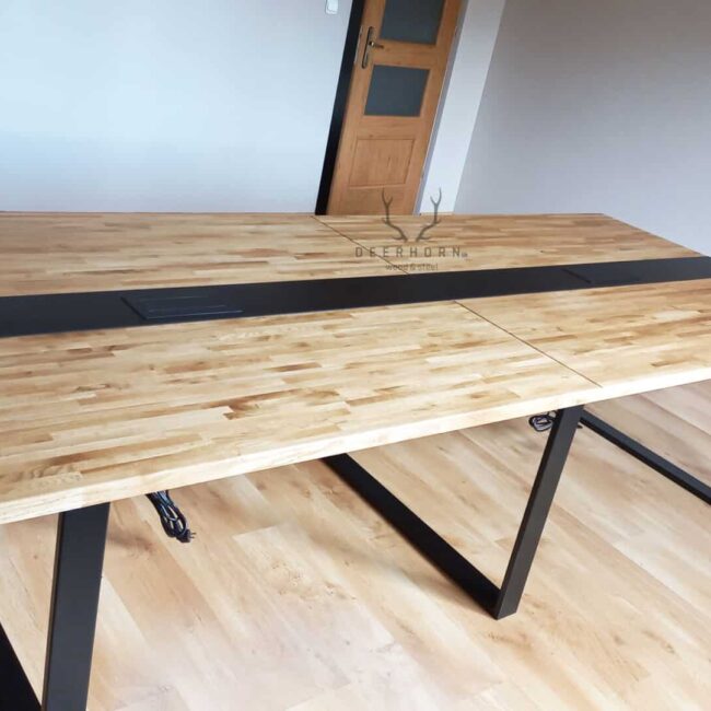 stół konferencyjny drewno metal