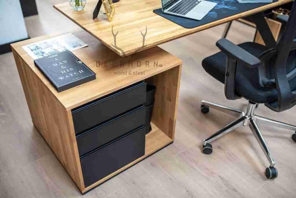 Meble do biura, gabinetu — biurko drewniane loft premium