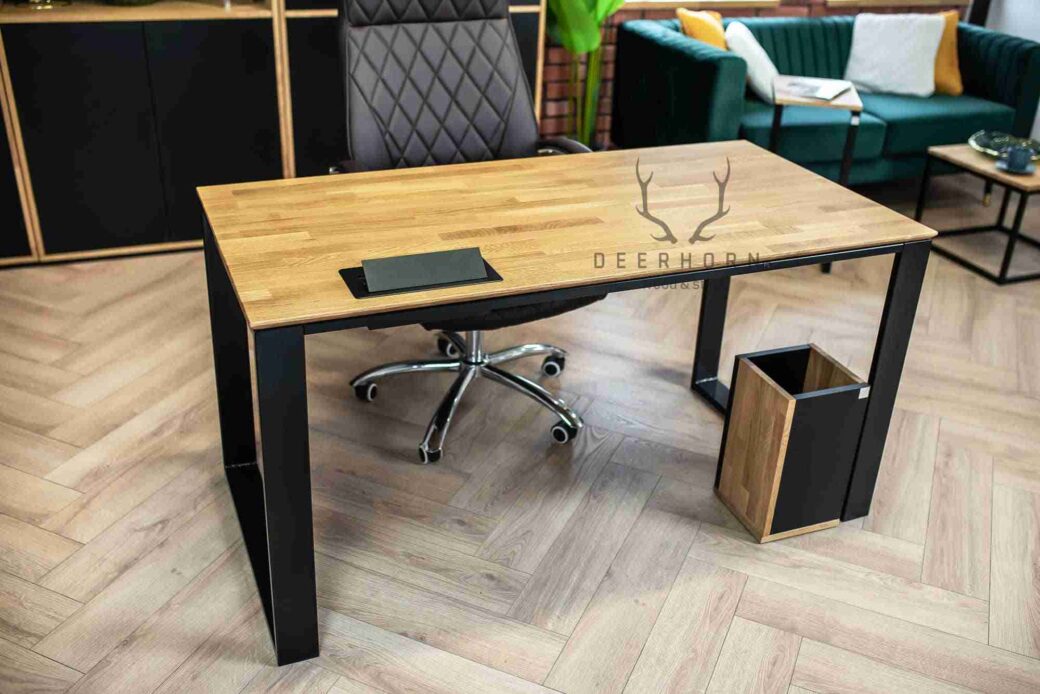 Klasyczne biurko z podciętym blatem 140x70 Loft Office Slim