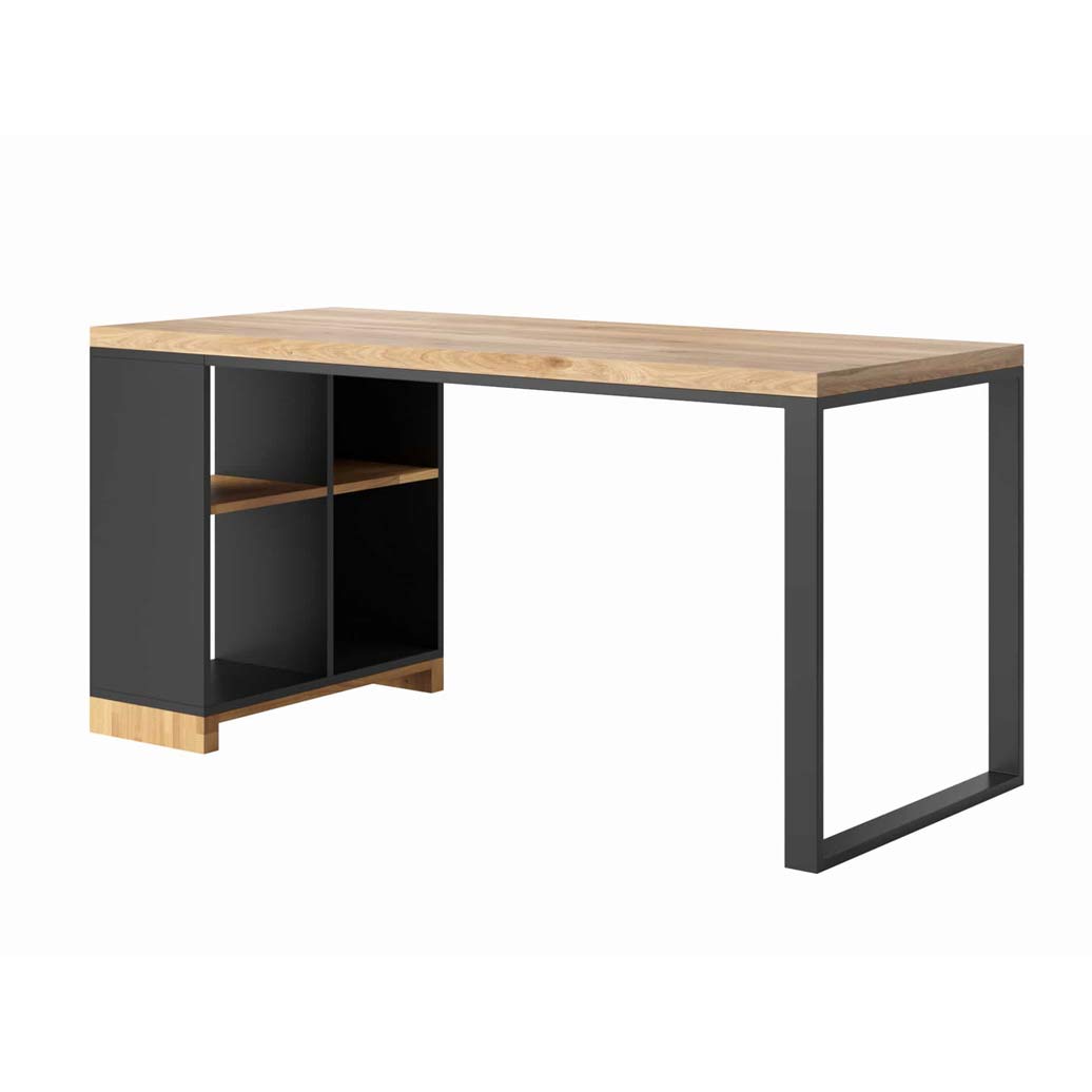 Modern Office biurko 160 cm czarne CASTELLO lewe